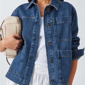 John Lewis Denim Utility Jean Jacket - Blue